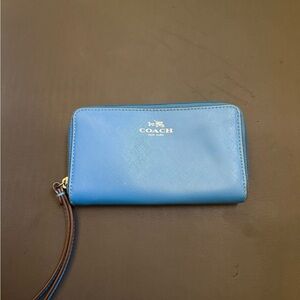 Coach Vibrant Blue Leather Wallet